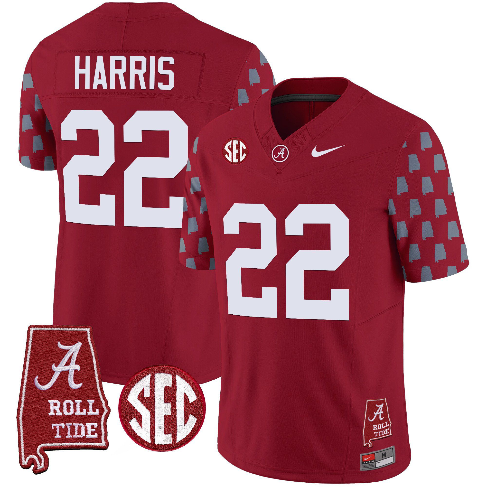 Men Alabama Crimson Tide #22 Harris Red Vapor Limited 2024 Nike NCAA Jersey